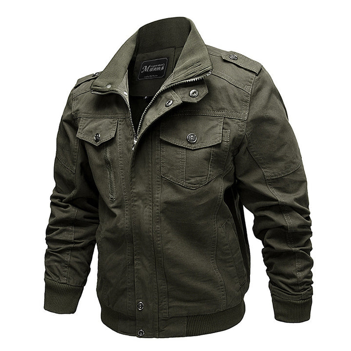Men's Robust Canvas Field Jacket in Bomber Blouson Mix with Epaulettes and Flap Pockets Mune Fashion