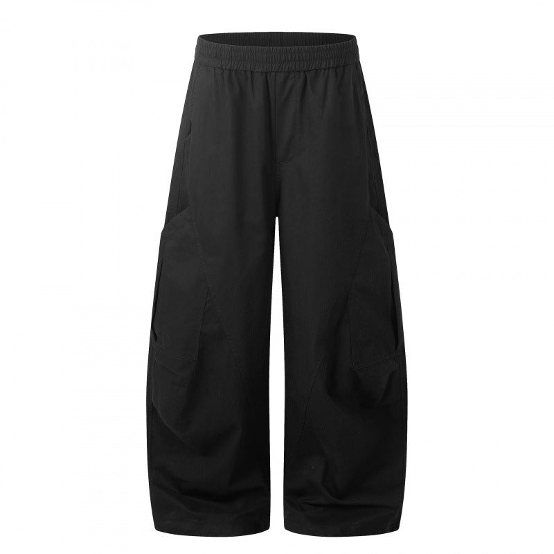 Women's Wide Cargo Culotte Pants with Elastic Waistband and Multifunctional Patch Pockets Mune Fashion