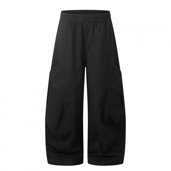 Women's Wide Cargo Culotte Pants with Elastic Waistband and Multifunctional Patch Pockets Mune Fashion