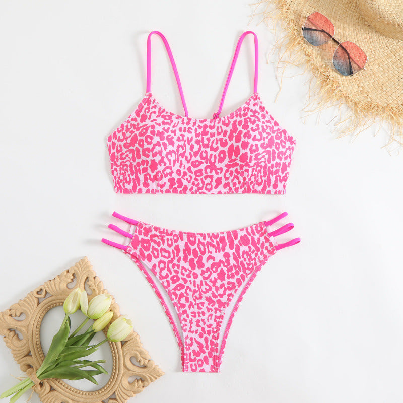 Women's bikini set with playful leopard print and stylish accents Mune Fashion