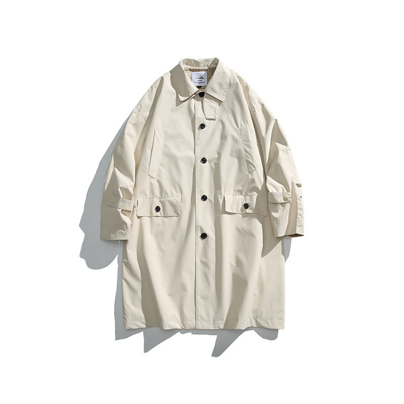 Men's oversized waterproof trench coat with stand collar and checked lining Mune Fashion