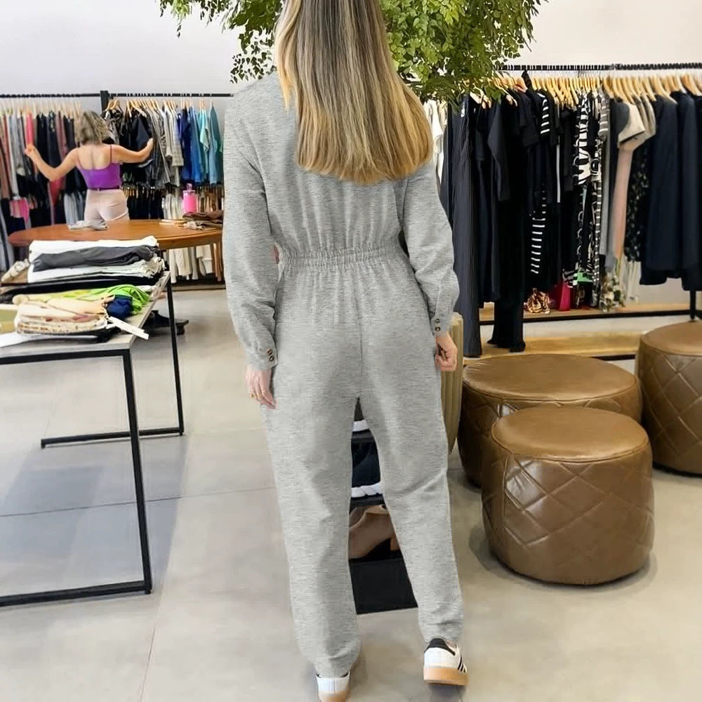 Ladies Stylish Jumpsuit with Wrap Design and Waist Belt Mune Fashion