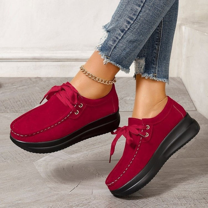 Women’s Platform Moccasins made of Suede with Padded Comfort Insole Mune Fashion
