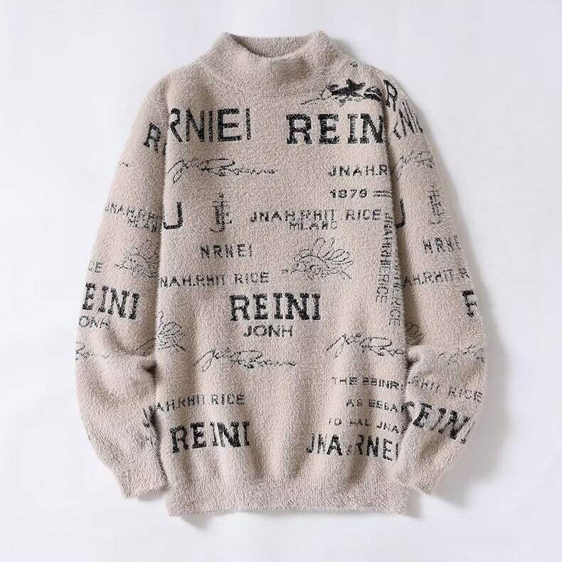 Women's Cozy Oversized Sweater with High Collar Mune Fashion