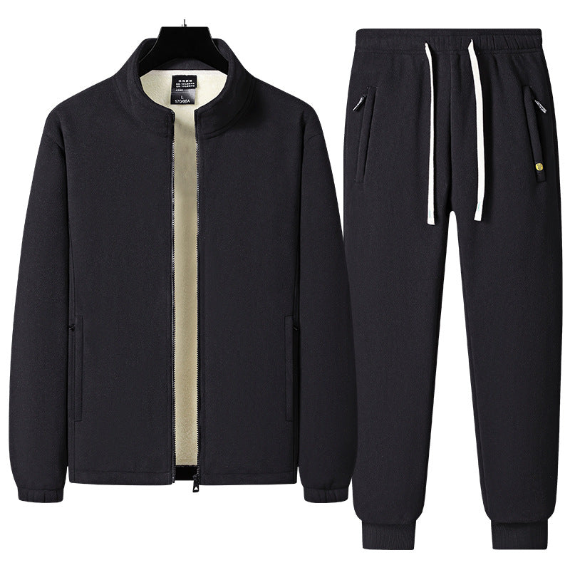 Men's Three-Piece Thermal Fleece Training Set with Padded Vest and Jogging Pants Mune Fashion