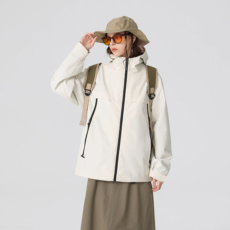 Men's Minimalistic Hybrid Rain Jacket with Stowable Hood and Breathable Membrane Mune Fashion