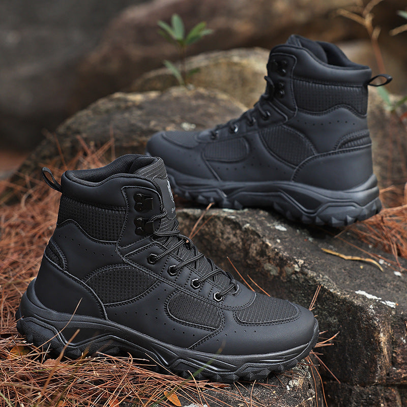 Men's Robust Trekking and Duty Boots with Ankle Support and Treaded Rubber Sole Mune Fashion