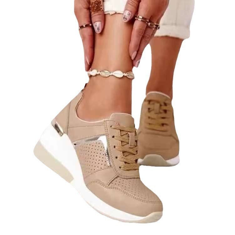 Women's fashionable platform sneakers with breathable mesh upper and comfortable insole Mune Fashion