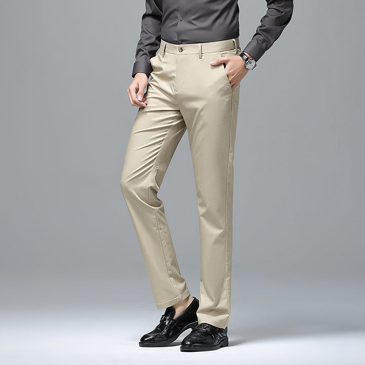 Men's Elegant Slim-Fit Chino Pants with Crease and Stretch Comfort Mune Fashion