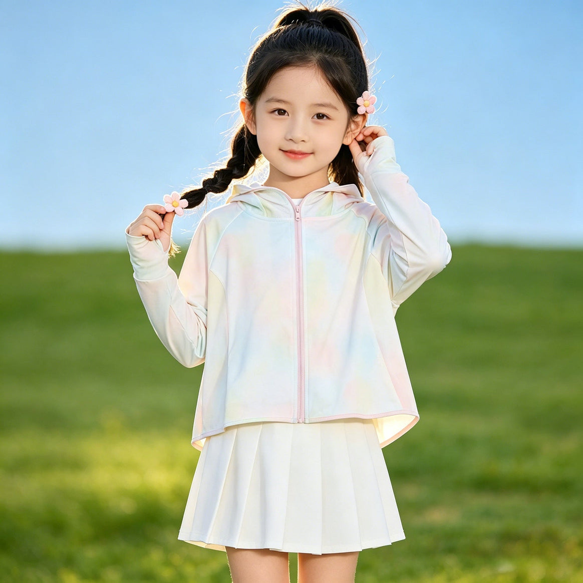 Girls fashionable hoodie jacket with light UV protection Mune Fashion