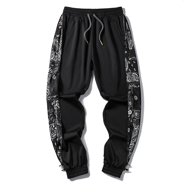 Men's loose-fitting jogging pants with bandana side inserts and elastic hem Mune Fashion