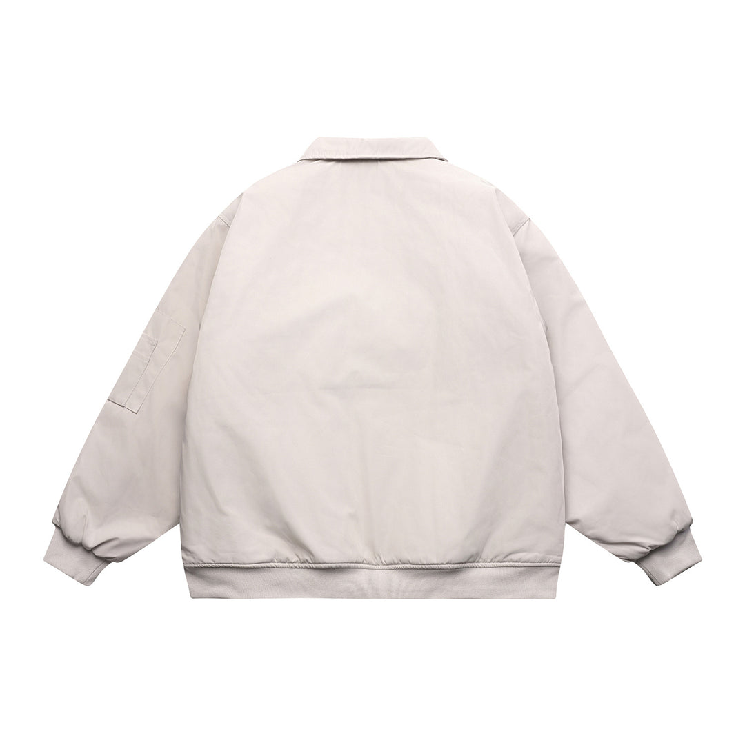 Unisex Short Cut Boxy Bomber Jacket with Quilted Contrast Lining, Utility Patch Pockets and Ribbed Hem Mune Fashion