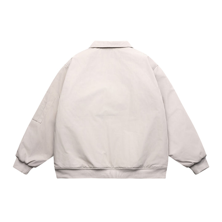 Unisex Short Cut Boxy Bomber Jacket with Quilted Contrast Lining, Utility Patch Pockets and Ribbed Hem Mune Fashion