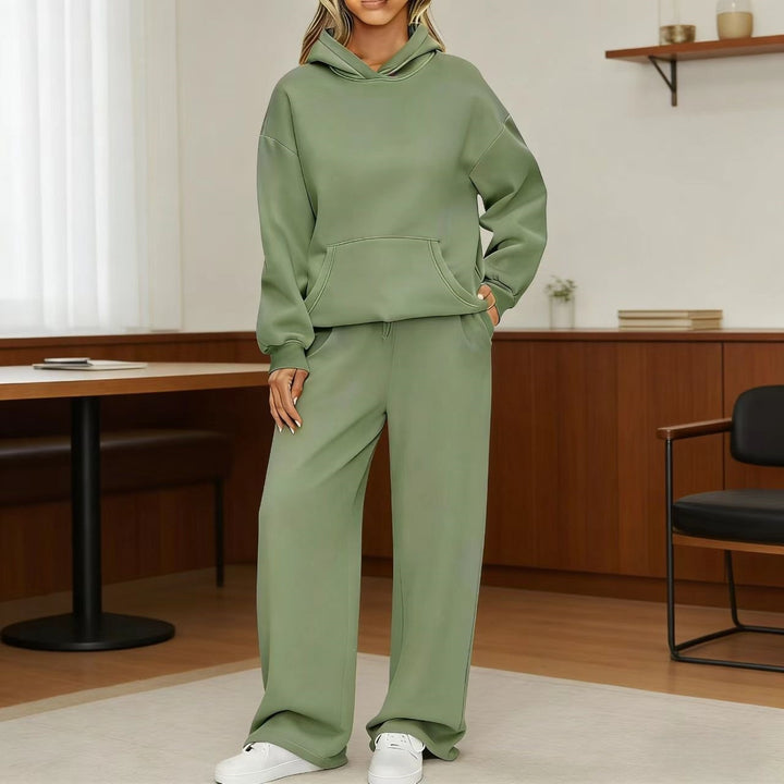 Women's cozy oversized hoodie and wide jogger pants set Mune Fashion