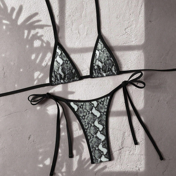 Women's Triangle Bikini with trendy snake print Mune Fashion