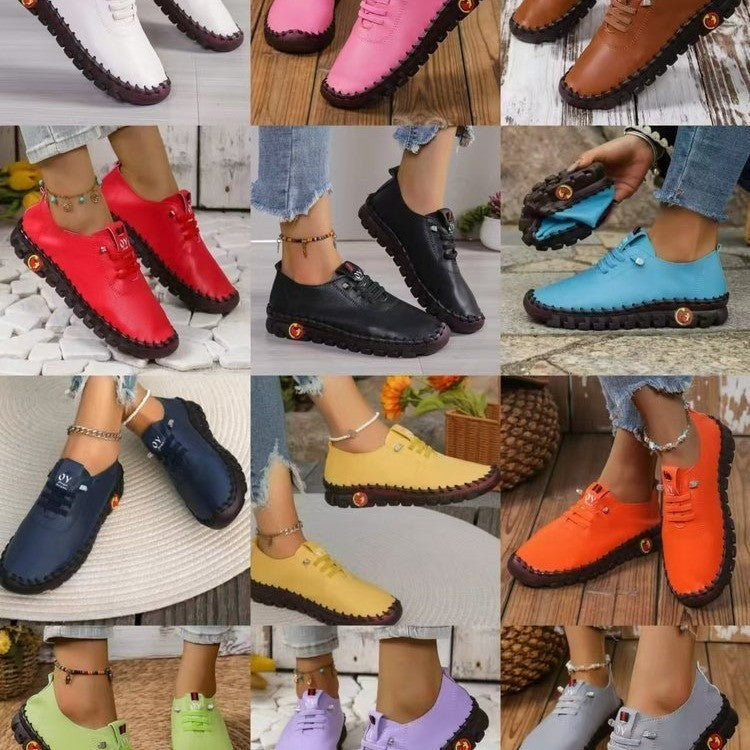 Women's lightweight, soft slip-on with hand-stitched rubber sole and elastic lacing Mune Fashion