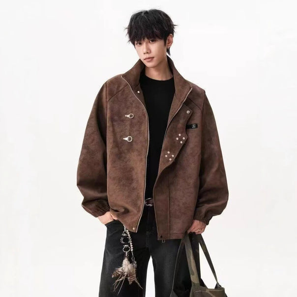 Men's Stylish Transitional Coat with High Collar Mune Fashion