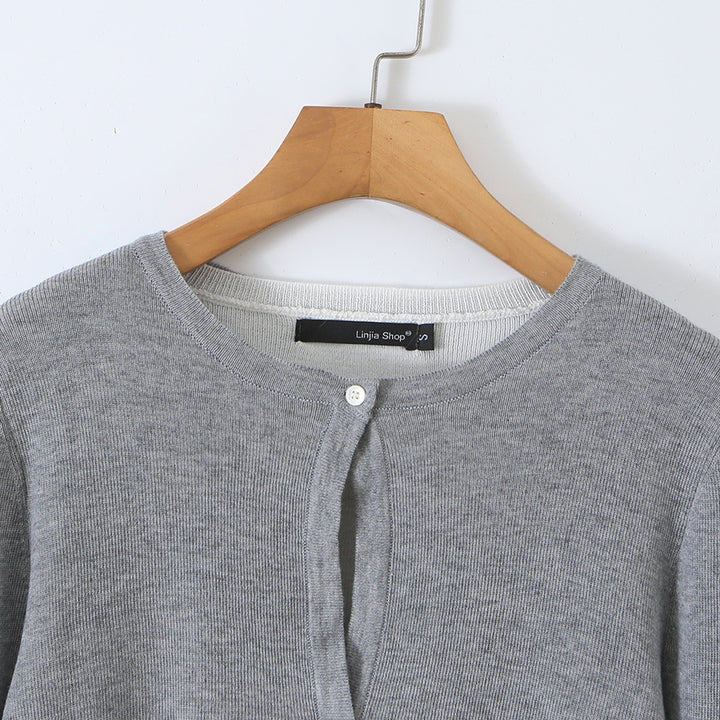 Ladies fine-knit bolero with integrated shirt panel and button details Mune Fashion
