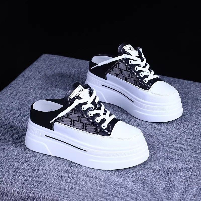 Women's Platform Sneakers with Fashionable Slingback Design and Breathable Upper Material Mune Fashion