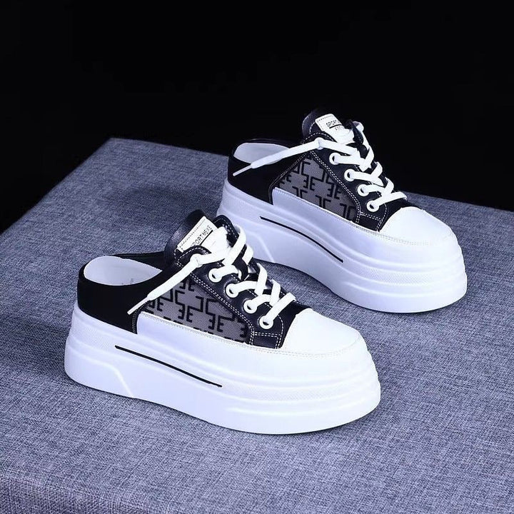Women's Platform Sneakers with Fashionable Slingback Design and Breathable Upper Material Mune Fashion