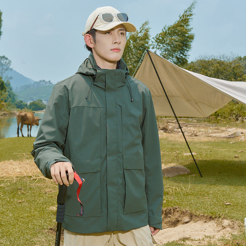 Men's Technical Waterproof Parka Jacket with Adjustable Hood and Multifunctional Pockets Mune Fashion