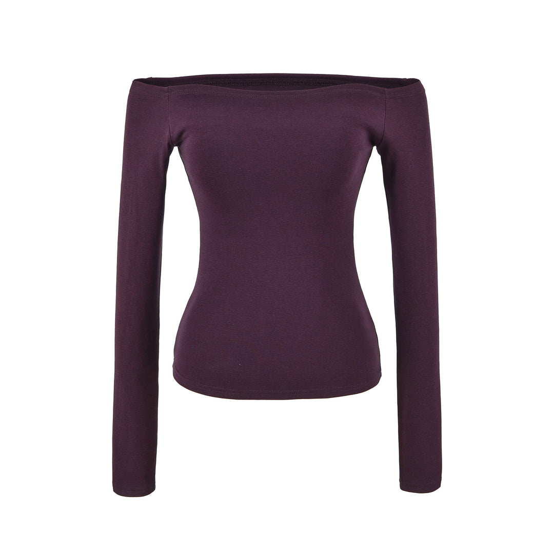 Women Fitted Off-Shoulder Long Sleeve made of Stretch Jersey Mune Fashion