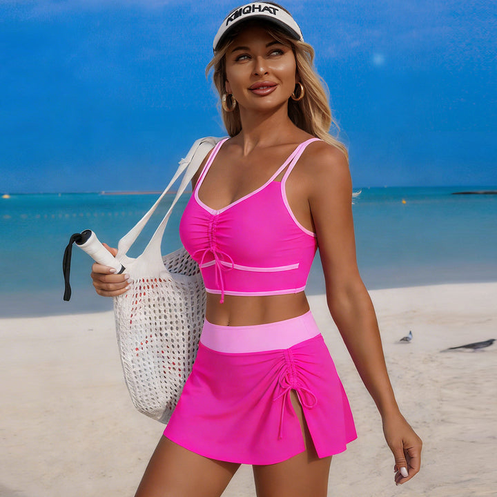 Women's sporty swimsuit with asymmetrical skirt Mune Fashion