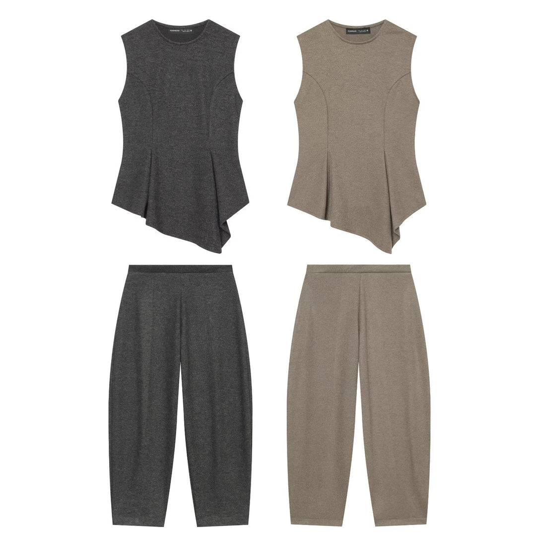 Women's high-waisted, tapered lounge pants with concealed waistband Mune Fashion