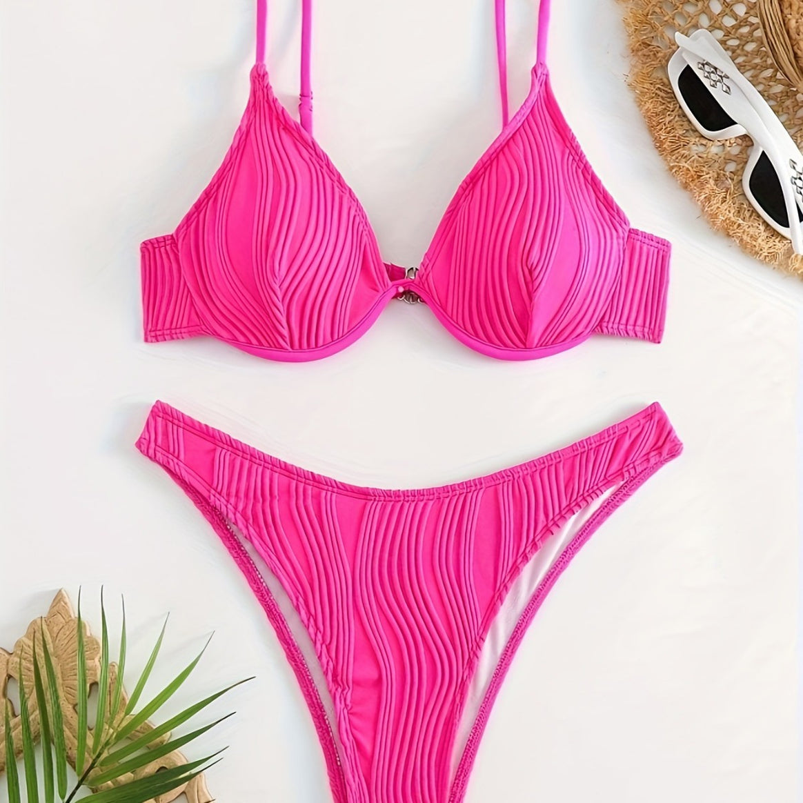 Women's bikini set with elegant pleated pattern Mune Fashion