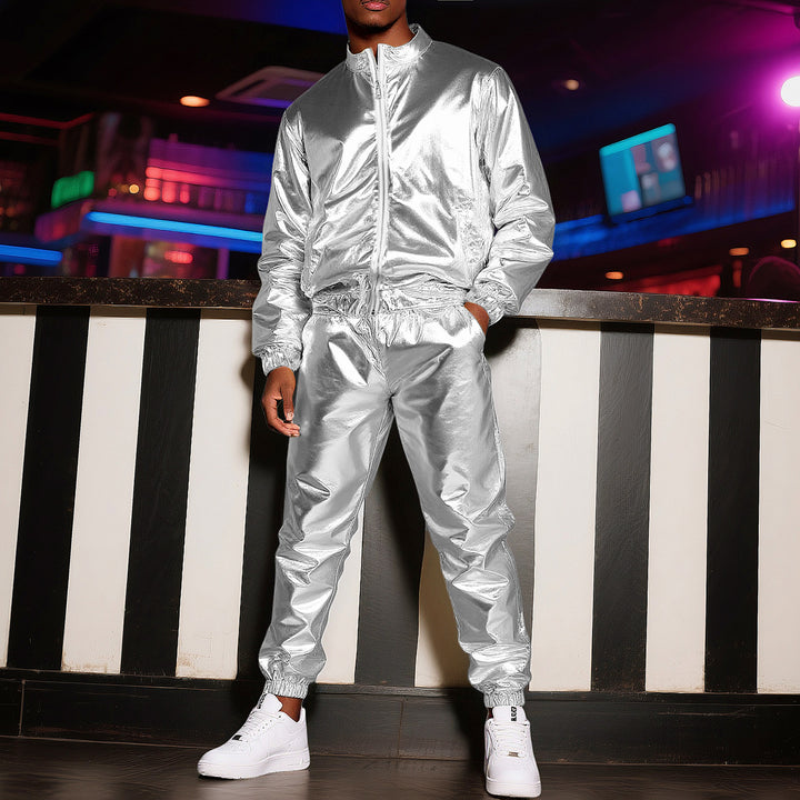 Men's nan ultralight reflective windbreaker with stand-up collar and full-length zipper Mune Fashion