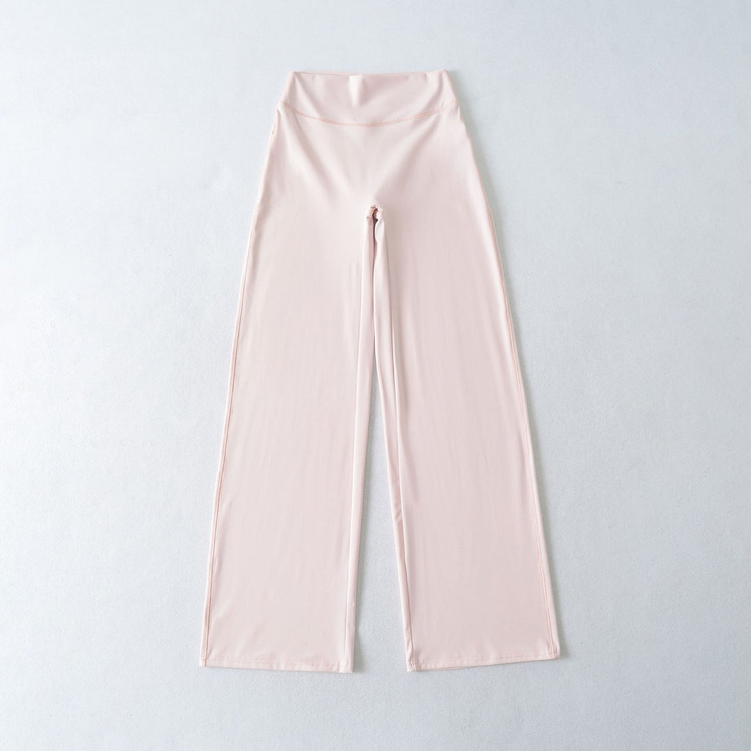 Women's Wide High Waist Lounge Pants made of Stretch Jersey with Flowing Flare Mune Fashion