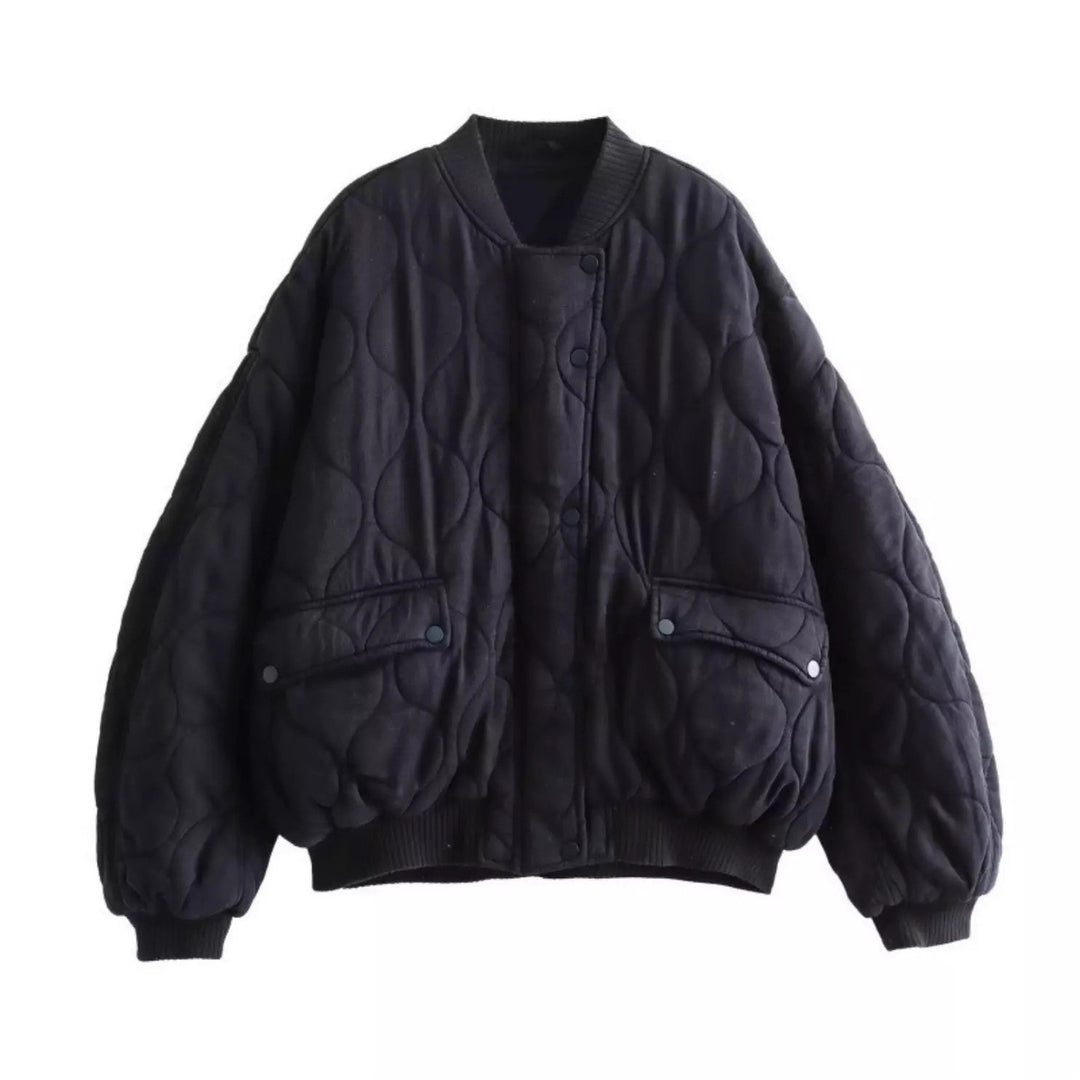 Women's Oversized Padded Jacket with High Collar
