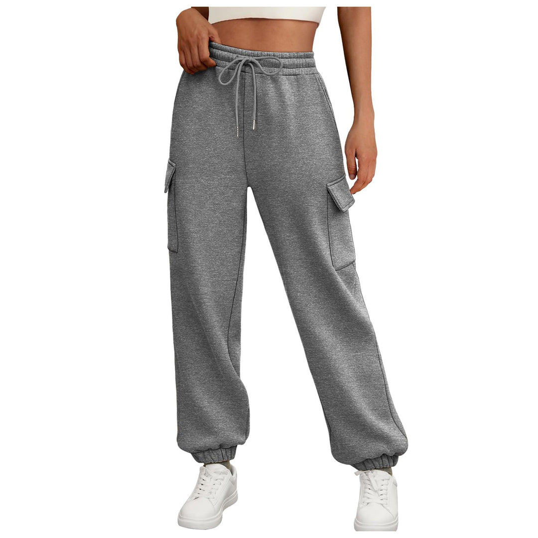 Women's wide cargo jogging pants with elastic waistband and drawstring Mune Fashion