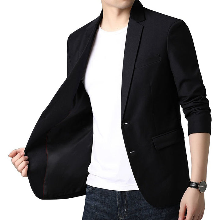 Men's Slim Business Blazer with Minimalist Design and Stretch Comfort Mune Fashion