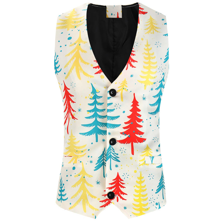 Men's Christmas Vest with Santa Allover Print and Tailored Fit Mune Fashion