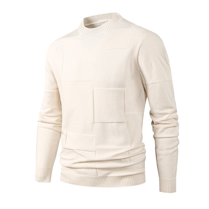 Men's Fashionable Knit Sweater with Crew Neck Mune Fashion
