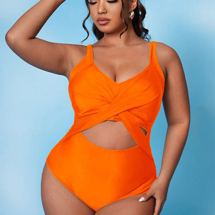 Women One-Piece Swimsuit with Sophisticated Wrap Design and Side Cut-Outs Mune Fashion