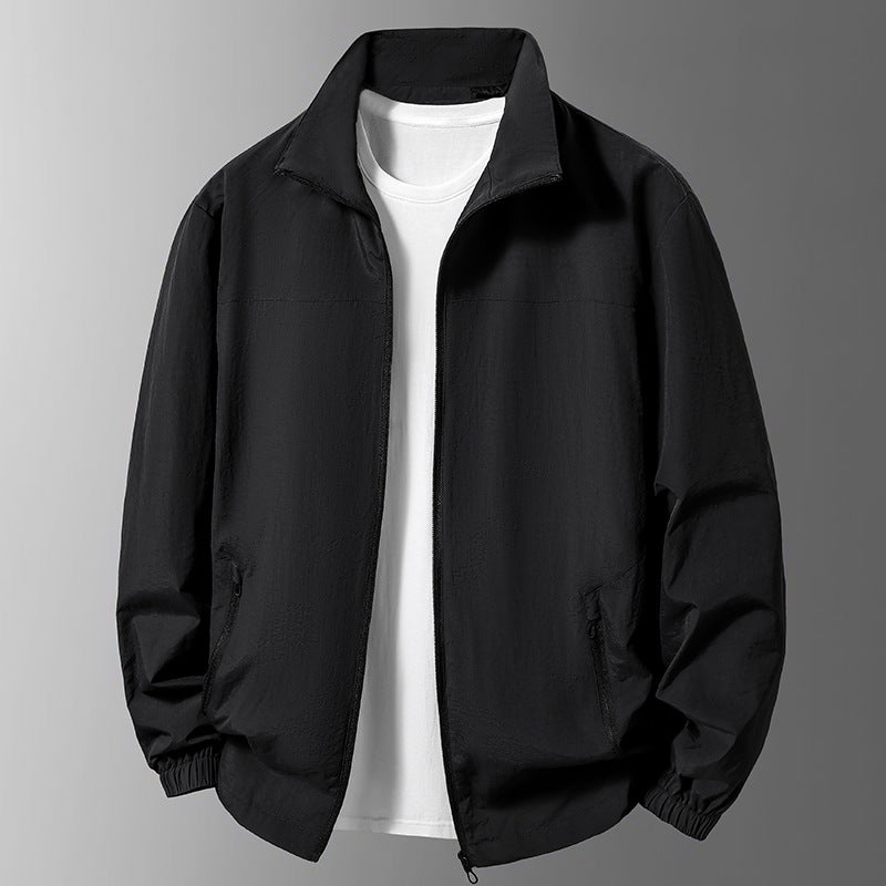 Men's Lightweight Transitional Jacket with High Collar and Practical Pockets Mune Fashion