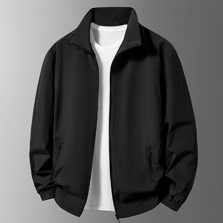 Men's Lightweight Transitional Jacket with High Collar and Practical Pockets Mune Fashion
