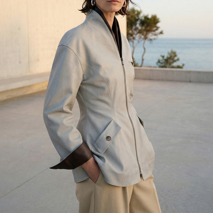 Women's trendy transitional jacket with zipper Mune Fashion