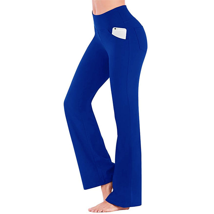 Women’s flared high-waist yoga pants with side mobile pocket and shaping comfort waistband Mune Fashion