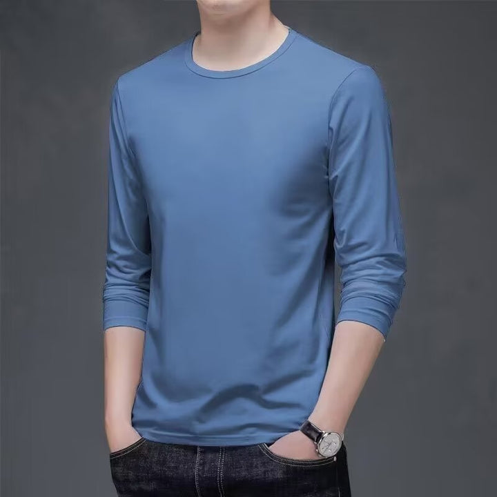 Men's Long Sleeve Shirt with Elegant Texture Mune Fashion