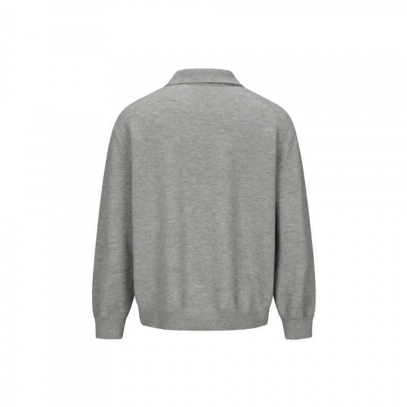 Men's knitted shirt jacket with shirt collar, full button placket and ribbed cuffs Mune Fashion