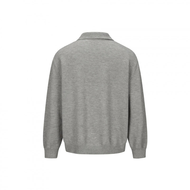 Men's knitted shirt jacket with shirt collar, full button placket and ribbed cuffs Mune Fashion