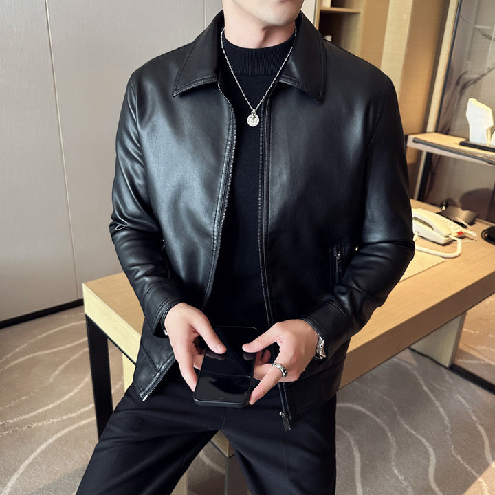 Men's Trendy and Durable Faux Leather Jacket Mune Fashion