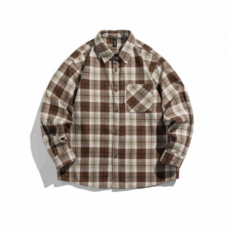 Unisex Boxy Checkered Flannel Shirt Jacket with Patch Chest Pocket and Soft Cotton Feel Mune Fashion