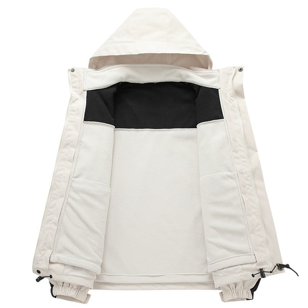 Men's functional outdoor softshell jacket with removable fleece inner jacket, wind and water-repellent membrane, and adjustable hood Mune Fashion
