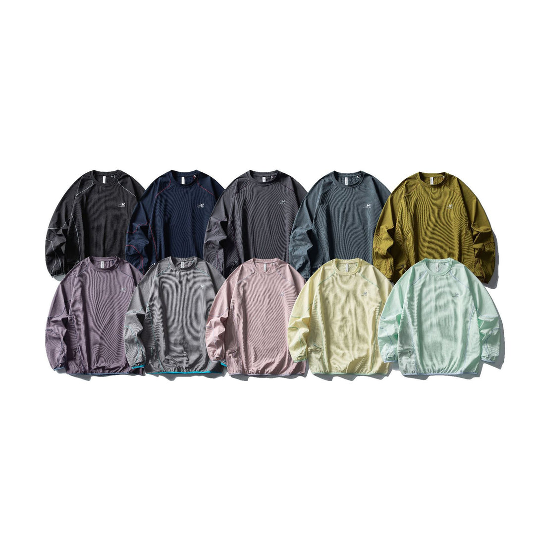 Unisex Technical Oversized Crew Neck Sweater with Flatlock Seams and Side Zipper Pocket Mune Fashion