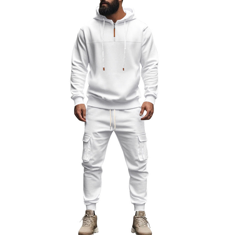 Men's nano cargo jogging suit with half-zip hoodie and tapered cargo pants Mune Fashion