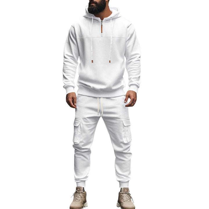 Men's nano cargo jogging suit with half-zip hoodie and tapered cargo pants Mune Fashion